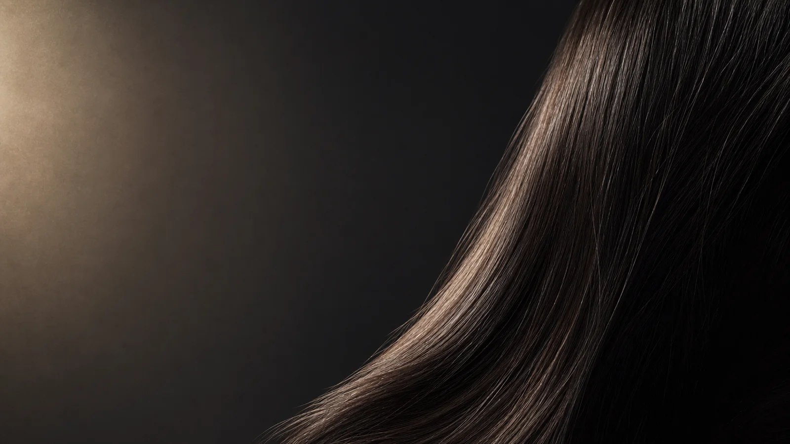 Sculptural close view of aligned dark hair strands