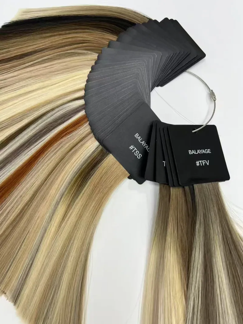 Actual Northvale physical color ring with labeled hair swatches on a metal ring